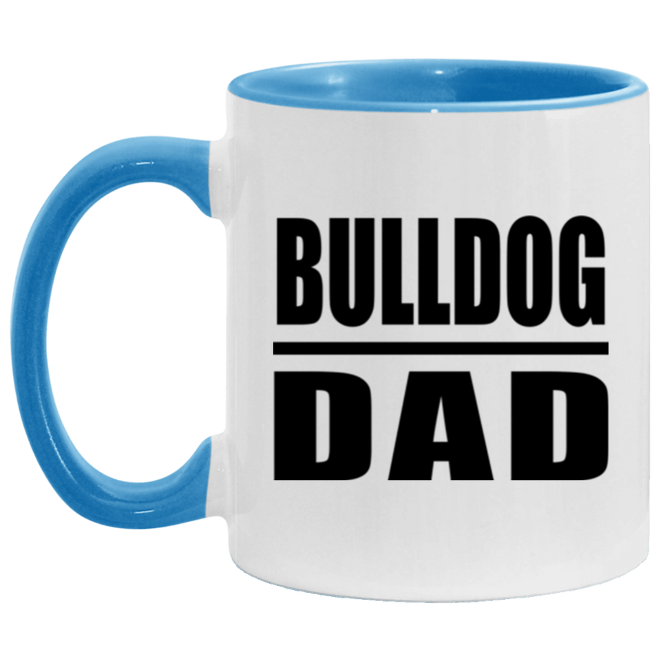 Bulldog Dad - 11oz Accent Mug Blue