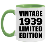 85th Birthday Vintage 1939 Limited Edition - 11oz Accent Mug Green