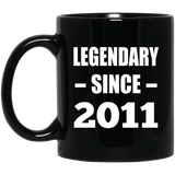 13th Birthday Legendary Since 2011 - 11oz Coffee Mug Black