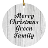 Merry Christmas Green Family - Circle Ornament F