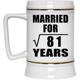 9th Anniversary Married For Square Root of 81 Years - Beer Stein