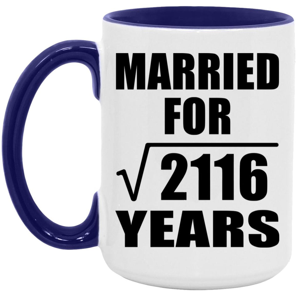 46th Anniversary Married For Square Root of 2116 Years - 15oz Accent Mug Purple