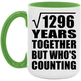 36th Anniversary Square Root of 1296 Years Who's Counting - 15oz Accent Mug Green