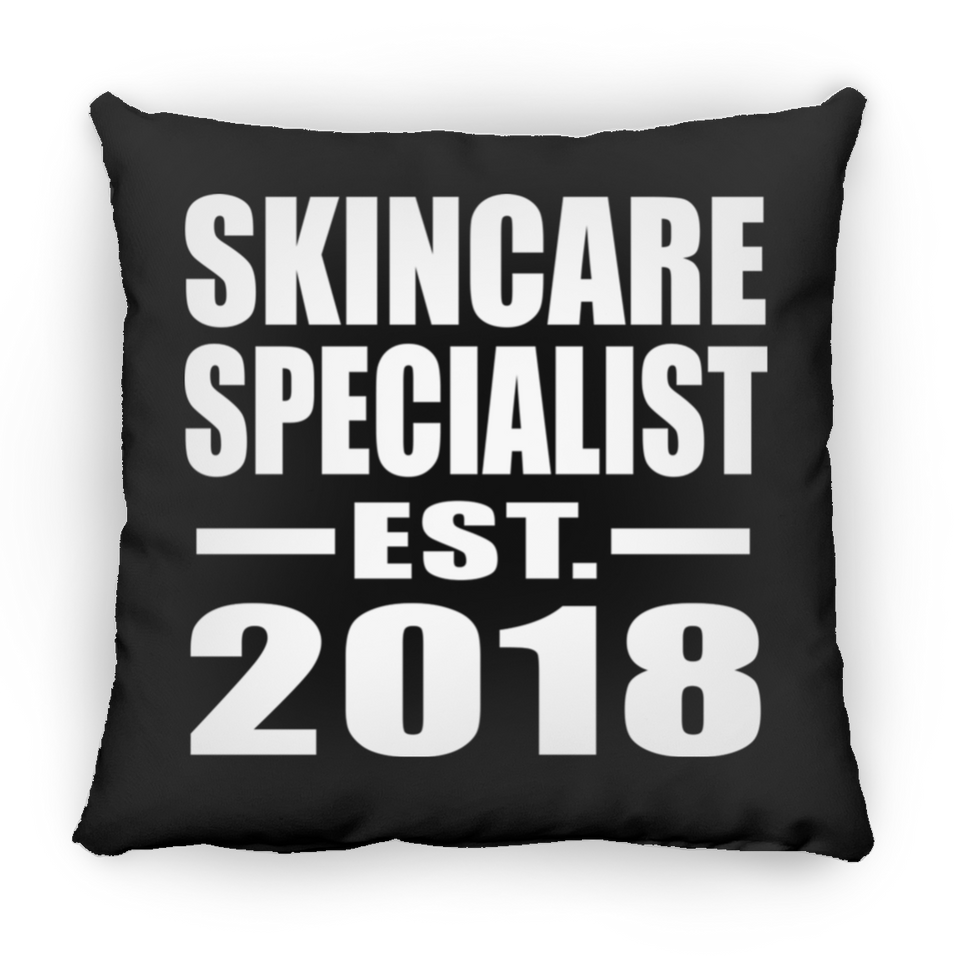 Skincare Specialist Established EST. 2018 - Throw Pillow Black