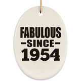 70th Birthday Fabulous Since 1954 - Oval Ornament