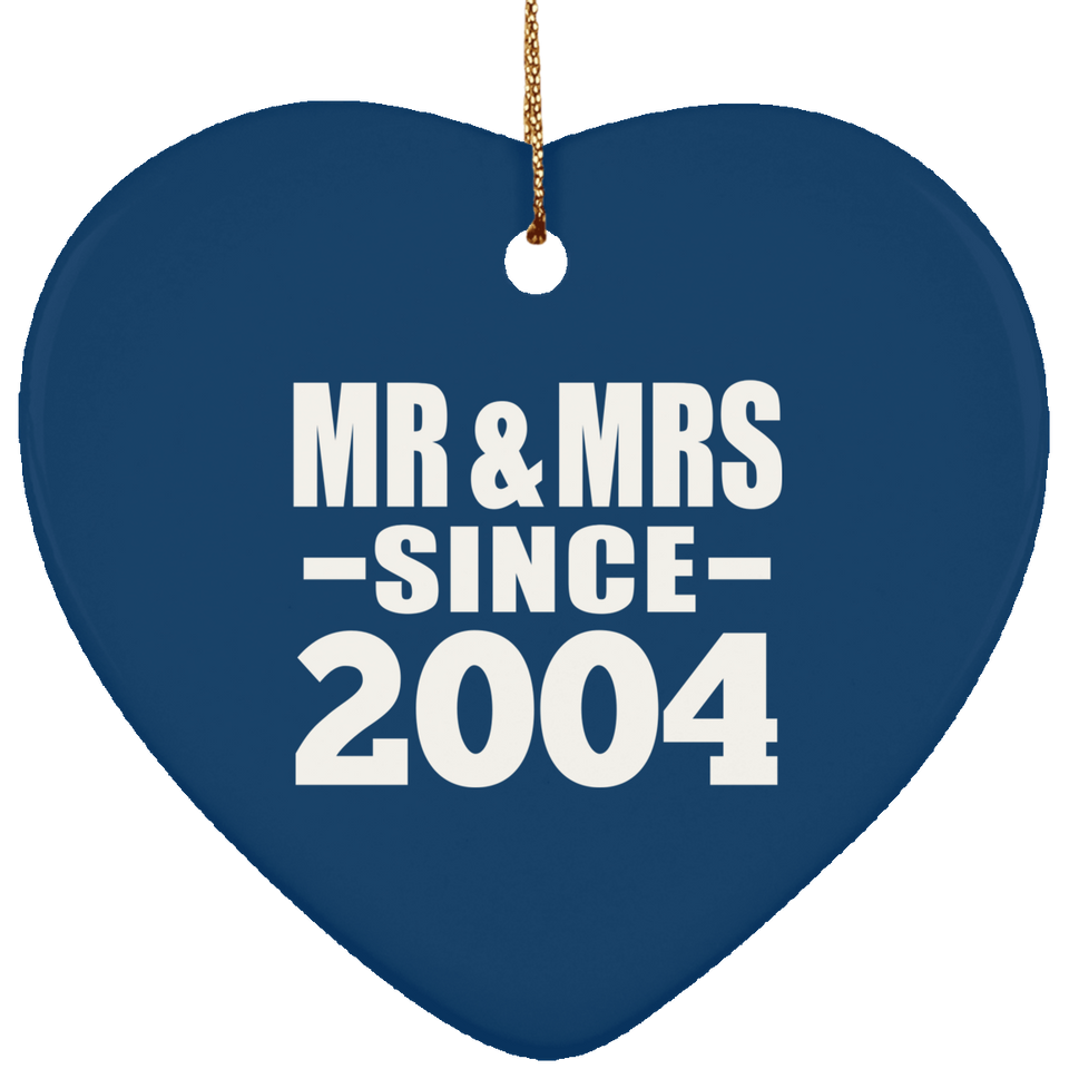 20th Anniversary Mr & Mrs Since 2004 - Heart Ornament