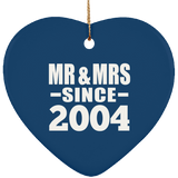 20th Anniversary Mr & Mrs Since 2004 - Heart Ornament