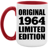 60th Birthday Original 1964 Limited Edition - 15oz Accent Mug Red