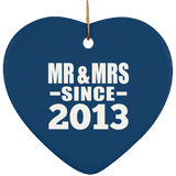 11th Anniversary Mr & Mrs Since 2013 - Heart Ornament