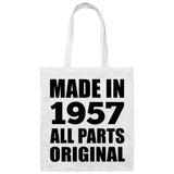 67th Birthday Made in 1957 All Parts Original - Tote Bag White