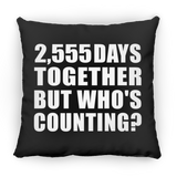 7th Anniversary 2,555 Days Together But Who's Counting - Throw Pillow Black