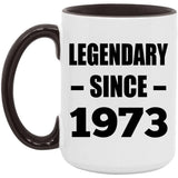 51st Birthday Legendary Since 1973 - 15oz Accent Mug Black