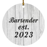 Bartender Established Est. 2023 - Circle Ornament F
