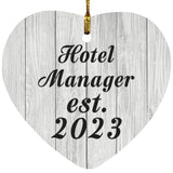 Hotel Manager Established Est. 2023 - Heart Ornament F