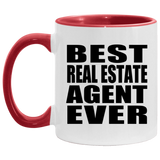 Best Real Estate Agent Ever - 11oz Accent Mug Red