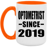 Optometrist Since 2019 - 15oz Accent Mug Orange