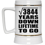 62nd Anniversary Square Root of 3844 Years Lifetime To Go - Beer Stein