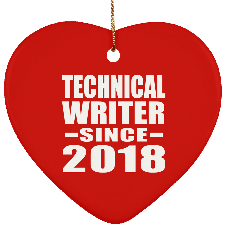 Technical Writer Since 2018 - Heart Ornament