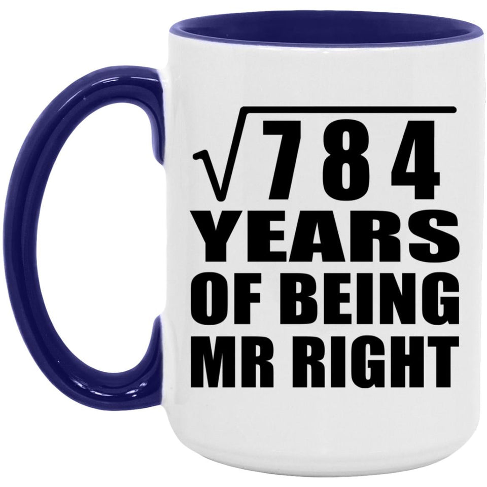 28th Anniversary Square Root of 784 Years of Being Mr Right - 15oz Accent Mug Purple