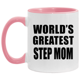 World's Greatest Step Mom - 11oz Accent Mug Pink