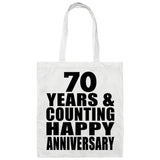 Happy 70th Anniversary 70 Years & Counting - Tote Bag White