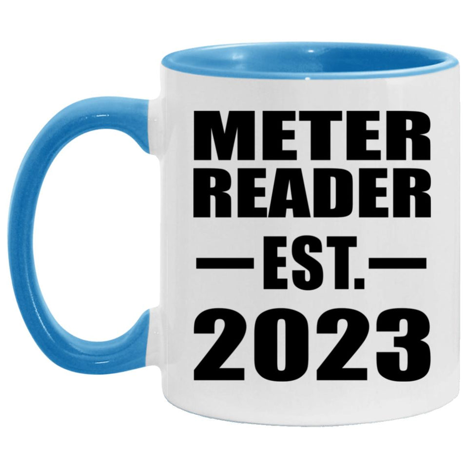 Meter Reader Established EST. 2023 - 11oz Accent Mug Blue