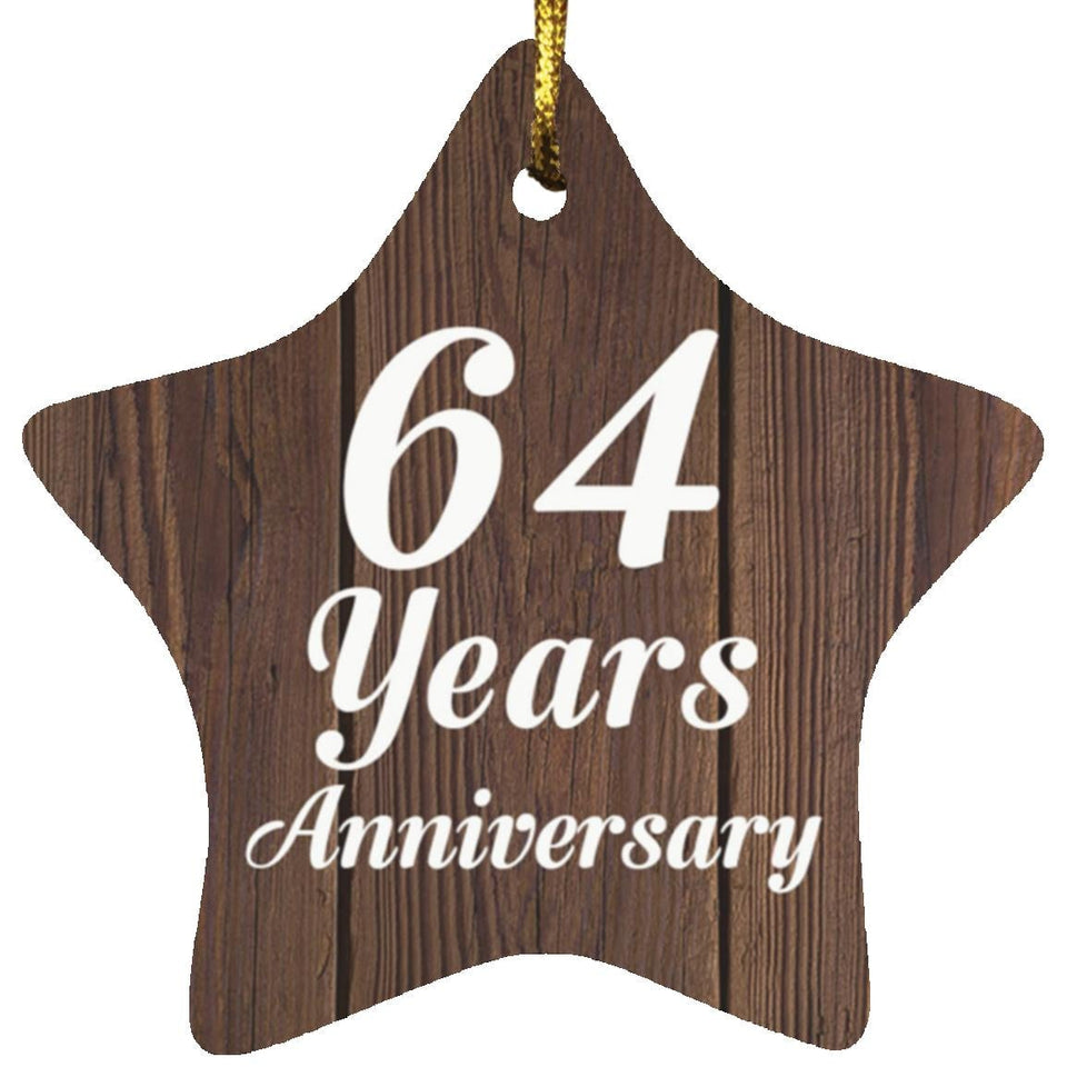 64th Anniversary 64 Years Anniversary - Star Ornament D
