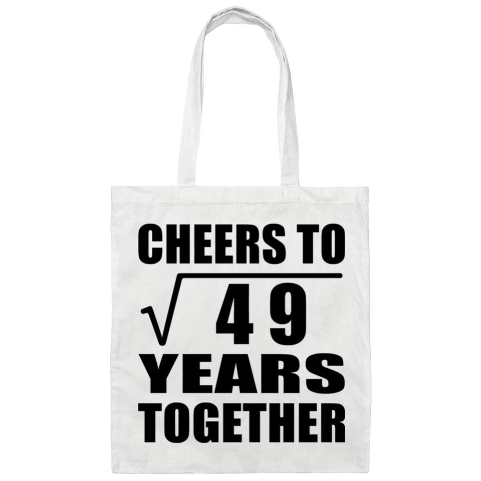 7th Anniversary Cheers To Square Root of 49 Years Together - Tote Bag White