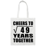 7th Anniversary Cheers To Square Root of 49 Years Together - Tote Bag White