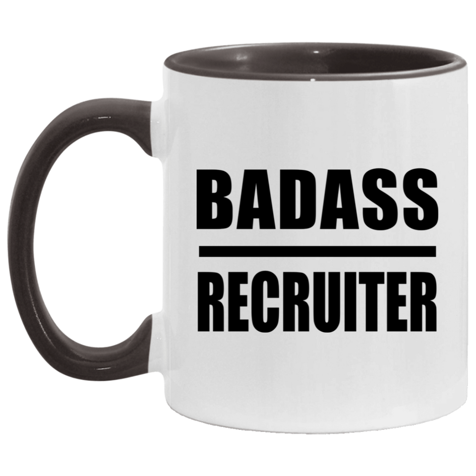 Badass Recruiter - 11oz Accent Mug Black
