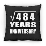 22nd Anniversary Square Root of 484 Years Anniversary - Throw Pillow Black