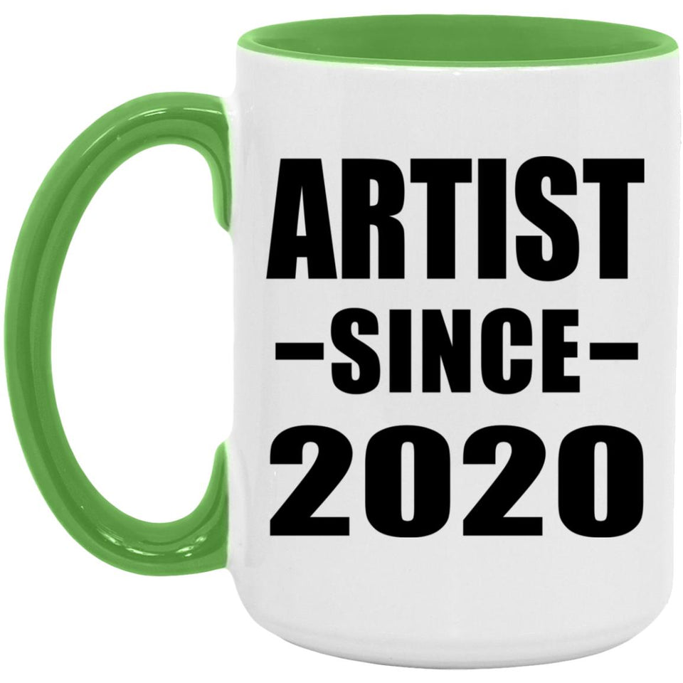 Artist Since 2020 - 15oz Accent Mug Green