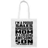 Proud Sales Representative Mom Of Awesome Son - Tote Bag White