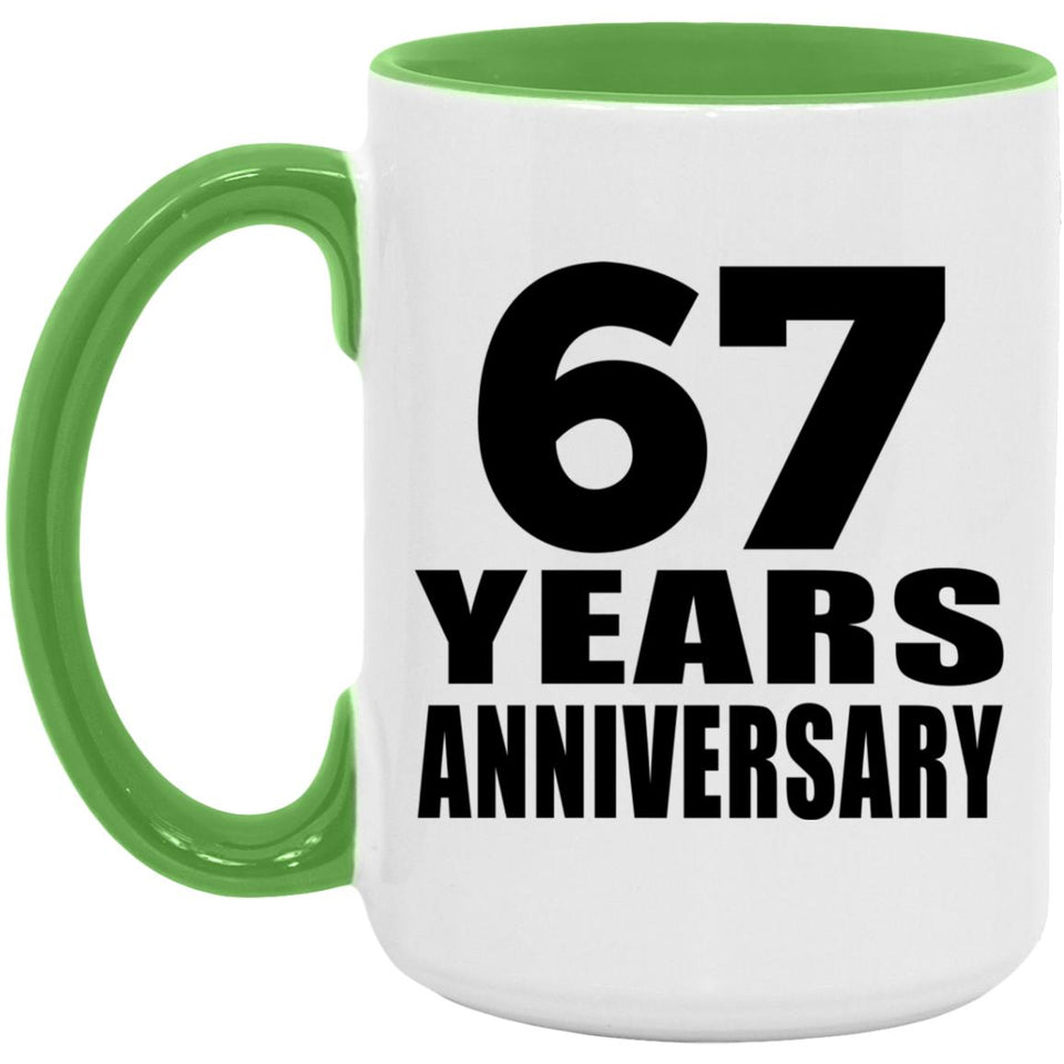 67th Anniversary 67 Years Anniversary - 15oz Accent Mug Green