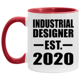 Industrial Designer Established EST. 2020 - 11oz Accent Mug Red