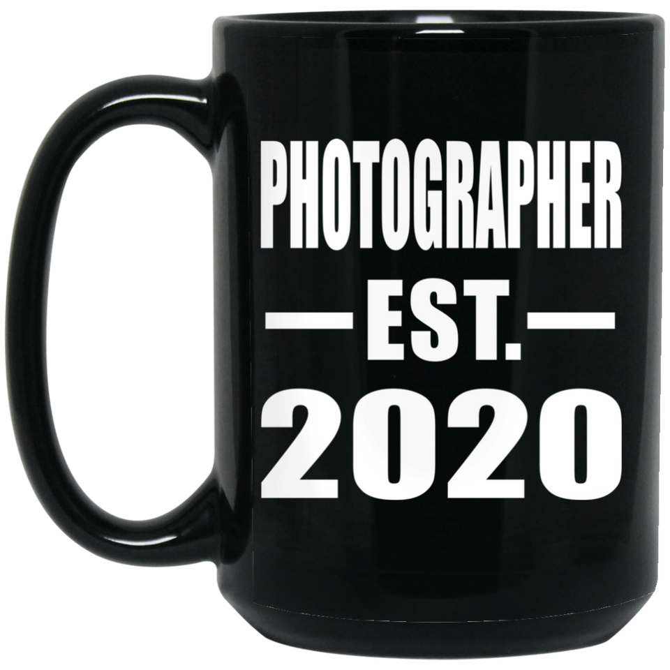 Photographer Established EST. 2020 - 15oz Coffee Mug Black