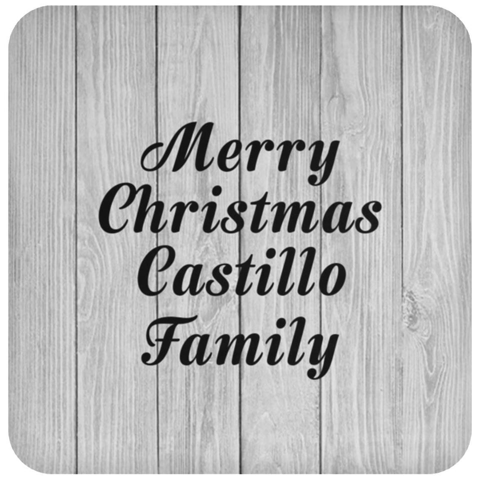 Merry Christmas Castillo Family - Drink Coaster F