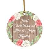 First Christmas As Mr & Mrs Myers - Circle Ornament B