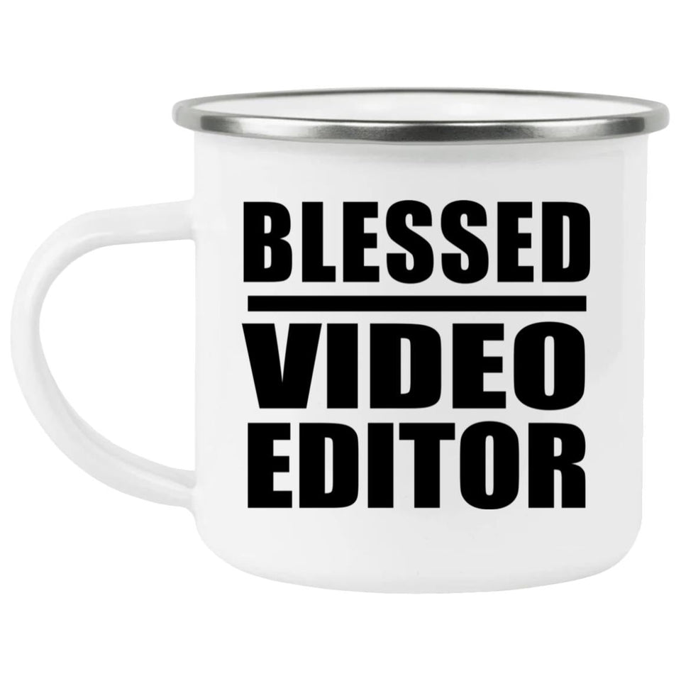 Blessed Video Editor - 12oz Camping Mug