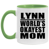 Lynn World's Okayest Mom - 11oz Accent Mug Green
