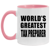 World's Greatest Tax Preparer - 11oz Accent Mug Pink