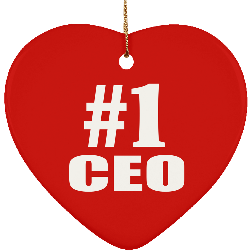 Number One #1 CEO - Heart Ornament