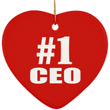 Number One #1 CEO - Heart Ornament