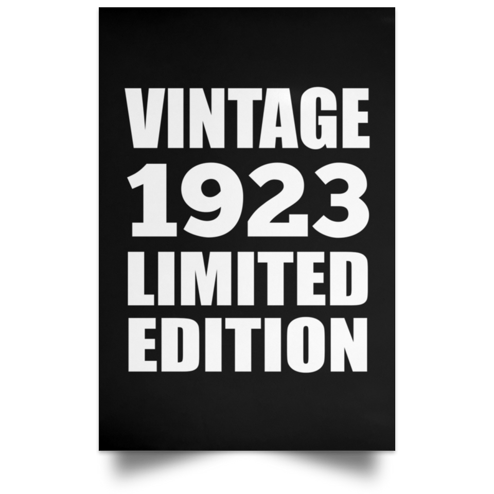101st Birthday Vintage 1923 Limited Edition - Poster Portrait