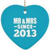 11th Anniversary Mr & Mrs Since 2013 - Heart Ornament