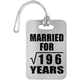 14th Anniversary Married For Square Root of 196 Years - Luggage Bag Tag