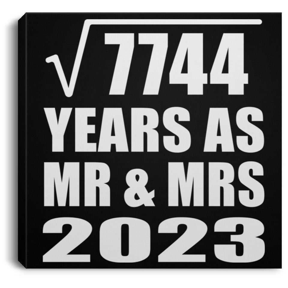 88th Anniversary Square Root of 7744 Years As Mr & Mrs 2023 - Canvas Square