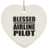 Blessed Airline Pilot - Heart Ornament