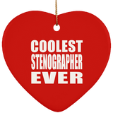 Coolest Stenographer Ever - Heart Ornament