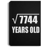 88th Birthday Square Root of 7744 Years Old - Canvas Portrait